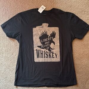 Liberty and Plenty of Whiskey Black T-Shirt Men’s Size